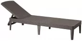 Лежак пластиковый (шезлонг) Allibert Jaipur Sun lounger, cappuccino коричневый, 188 x 58 x 29 см