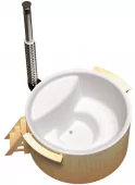 Купель с подогревом (Фурако) композитная круглая PolarSpa KFE220S D=2,2 H=1,1 (сосна натуральная)