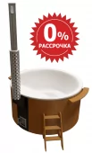 Купель с подогревом (Фурако) композитная круглая PolarSpa KFE220D D=2,2 H=1,1 (дуб натуральный)