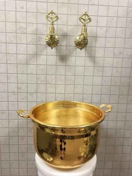 Чаша для получения пены медная, ЕМ-10 Gold, диаметр 31 см