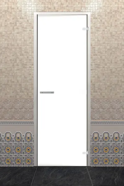 Дверь DoorWood Hamam Light 1900х700 мм для хамама, коробка алюминий, без порога, стеклянная прозрачная