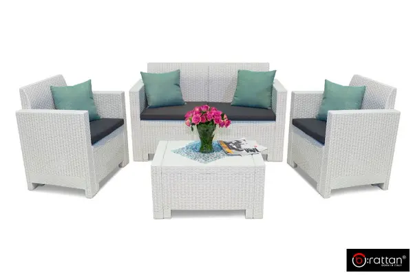 Комплект садовой мебели B:Rattan Nebraska 2 Terrace Set, white