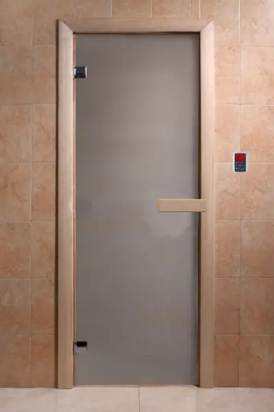 Дверь DoorWood для бани, 700 х 1900 мм, без порога сатин, коробка хвоя