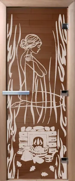 Дверь для сауны DoorWood Волшебный пар, 700 х 1900 мм, без порога, бронза, коробка ольха