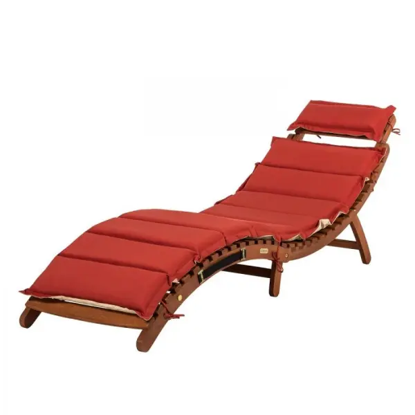 Лежак шезлонг садовый складной AFM-803A Beige-Terracotta, бежевый коричневый,180 х 54 x 68 см. 