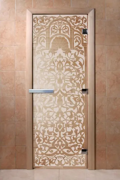 Дверь для сауны DoorWood Флоренция, 700 х 1900 мм, без порога, прозрачная, коробка ольховая