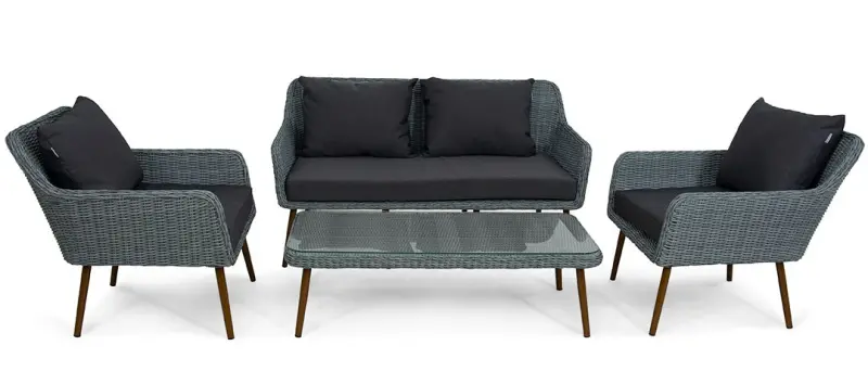 Комплект садовой мебели из искусственного ротанга серого цвета Mokka Rimini S2, grey