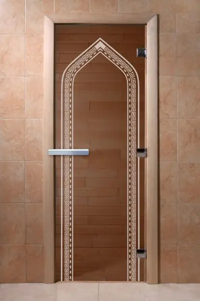 Дверь для бани DoorWood Арка бронза, 700 х 1900 мм, без порога, стекло 8ммкоробка ольха