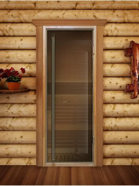 Дверь для сауны DoorWood Престиж бронза Flash Royal, 700 х 1900 мм, порог, коробка ольха