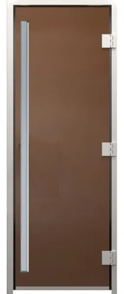 Стеклянная дверь DoorWood Prestige бронза для хамам, 710 х 1900 мм, без порога, с коробкой