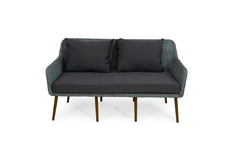 Комплект садовой мебели из искусственного ротанга серого цвета Mokka Rimini S2, grey