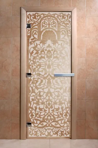 Дверь для сауны DoorWood Флоренция, 700 х 1900 мм, без порога, прозрачная, коробка ольховая