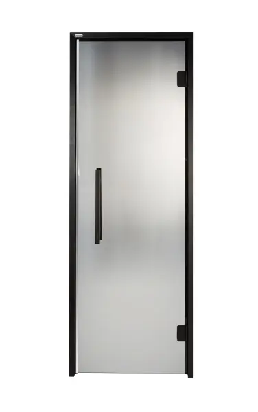 Дверь для хамама и бани GRANDIS DB 7x19 (680 х 1890 мм), черный профиль, стекло графит