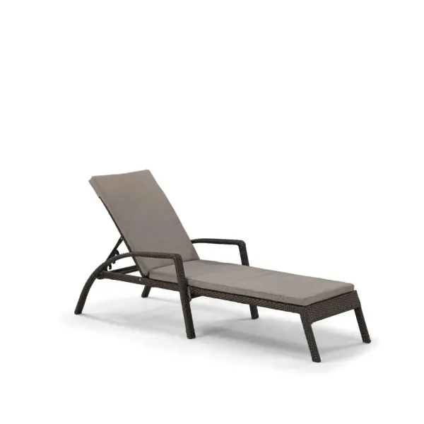 Плетеный шезлонг из искусственного ротанга A30A2-W53 Brown, коричневый,  200 х 91 x 70 см, с матрасом