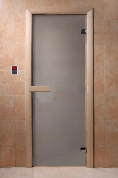 Дверь DoorWood для бани, 700 х 1900 мм, без порога сатин, коробка хвоя