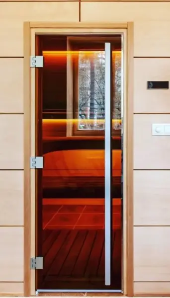 Дверь DoorWood Престиж бронза для бани, 700 х 1900 мм, с порогом, коробка ольха