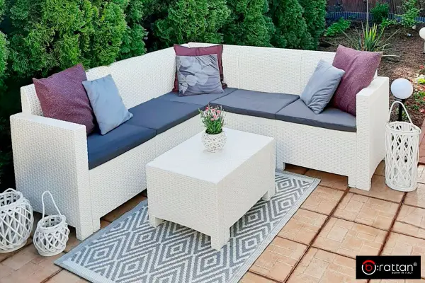 Комплект садовой мебели B:Rattan Nebraska Corner Set, white