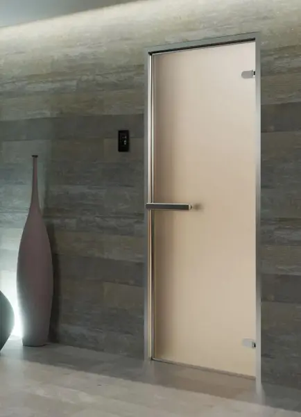 Дверь DoorWood Hamam Light 700 х 1900 мм для хамама, без порога с коробкой, сатин