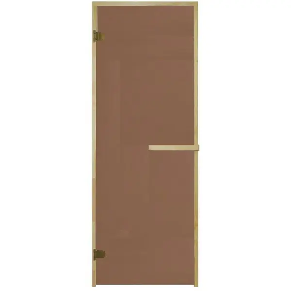 Дверь DoorWood стекло бронза матовая для бани 700 х 1900 мм, без порога, коробка хвоя