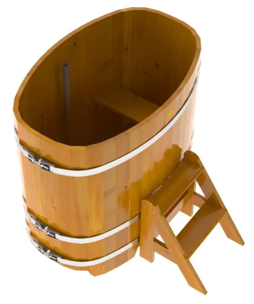 Купель овальная BentWood деревянная 0,76 x 1,16 h=1,1 (лиственница натуральная)