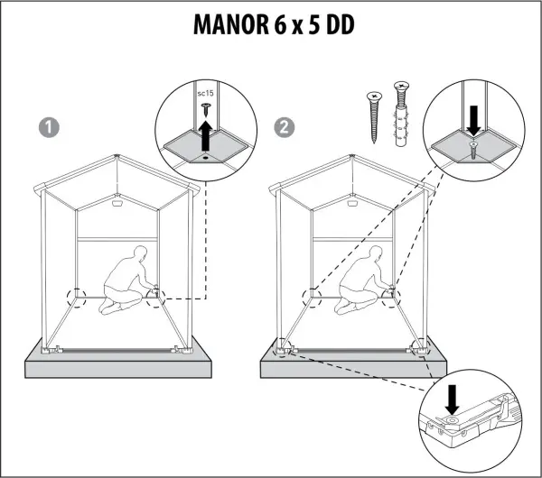 Сарай пластиковый Keter Manor 6x5' ft DD TWF, серый