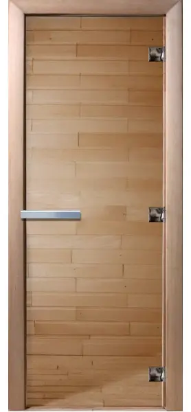 Стеклянная дверь DoorWood для бани прозрачная, 700 х 1900 мм, без порога, коробка ольхa