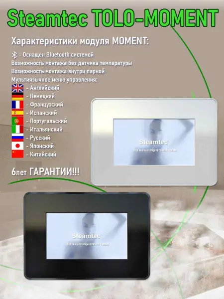 Парогенератор Steamtec MOMENT-45 для хамама с пультом управления
