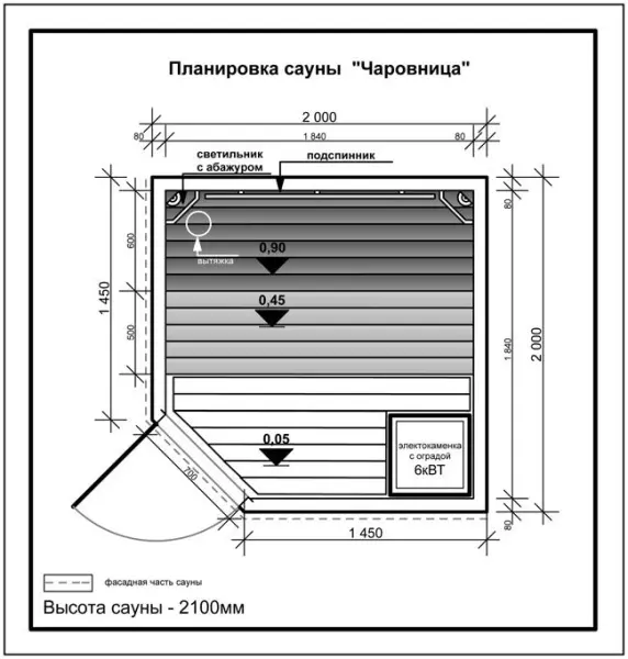 Сауна ИТС Чаровница, 2000x2000x2100 мм, липа, 73013