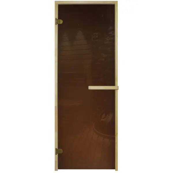 Дверь DoorWood стекло бронза 1900х700 мм для бани, без порога, коробка хвоя