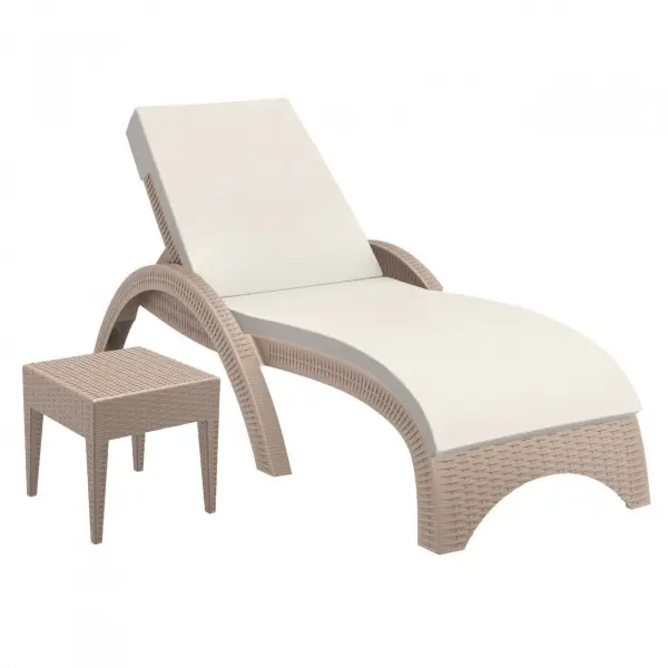 Плстиковое кресло шезлонг Siesta GS 1009, beige бежевое 187 x 73 x 44 см