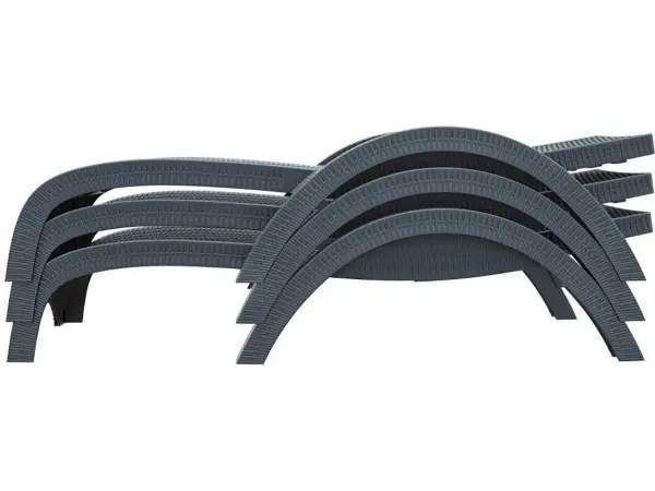 Пластиковое кресло шезлонг Siesta GS 1009, anthracite черное 187 x 73 x 44 см