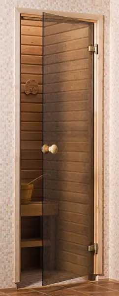 Дверь DoorWood стекло бронза 1900х700 мм для бани, без порога, коробка хвоя