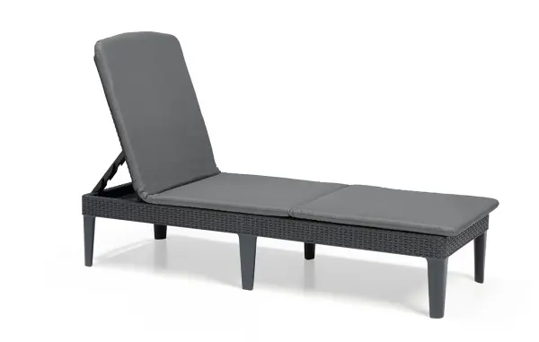 Шезлонг Allibert Jaipur Sun lounger, graphite (с подушками) 188x58x29 см