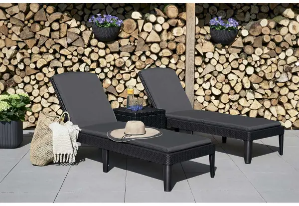 Складной садовый шезлонг Allibert Jaipur Sun lounger, brown коричневый 188 x 58 x 29 см