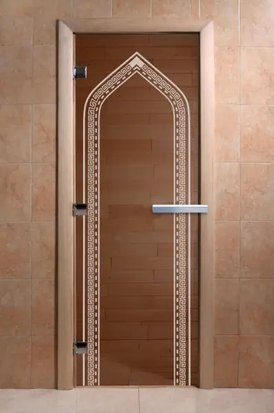 Дверь для бани DoorWood Арка бронза, 700 х 1900 мм, без порога, стекло 8ммкоробка ольха