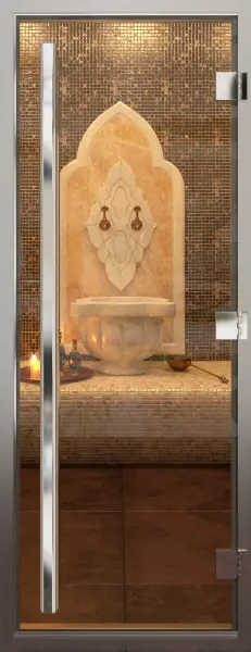 Стеклянная дверь DoorWood Prestige для хамама, 700 мм х 1900 мм, бронза