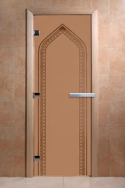 Дверь для бани DoorWood Арка, 700 х 1900 мм, без порога, бронза матовая, коробка ольха