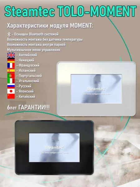 Парогенератор Steamtec MOMENT-60 для хамама с пультом управления