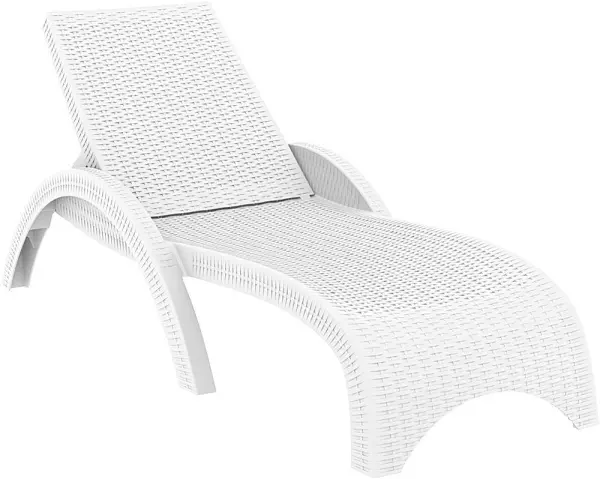 Пластиковое кресло шезлонг Siesta GS 1009, white белое 187 x 73 x 44 см