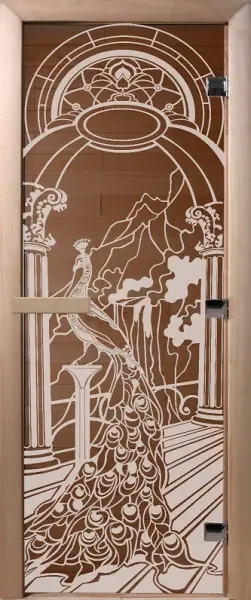 Дверь для сауны бронза DoorWood Жар-птица, 700 х 1900 мм, без порога, коробка ольховая