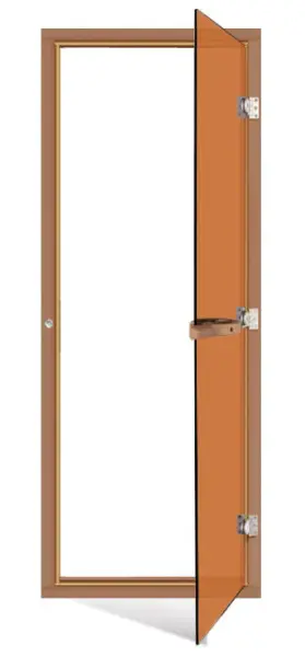 Дверь для сауны Sawo 730-4SGD, 690 х 1890 мм, с порогом, стекло бронза, коробка кедр