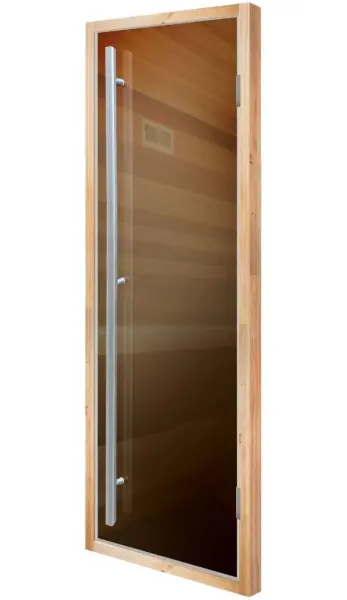 Дверь для сауны DoorWood Престиж бронза Flash Royal, 700 х 1900 мм, порог, коробка ольха