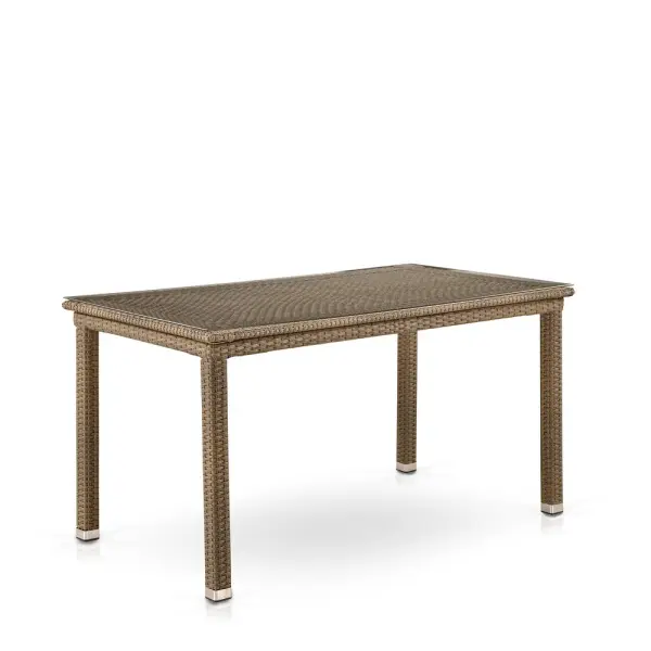 Обеденная группа мебели из искусственного ротанга T256B/Y380B-W65 Light Brown (4 стула+стол) светло бежевый цвет