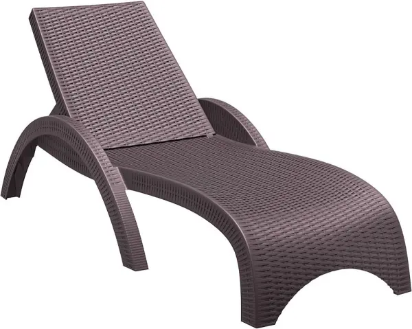 Пластиковое кресло шезлонг Siesta GS 1009, brown коричневыйЮ 187 x 73 x 44 см