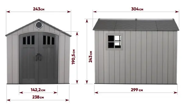 Пластиковый сарай WoodLook LifeTime 244 x 305 см, 60295