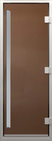 Стеклянная дверь DoorWood Prestige (Престиж) для хамам 700 мм х 1900 мм, бронза матовая,коробка алюминий