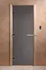 Дверь DoorWood Графит матовый для бани, 700 х 1900 мм, без порога, стекло серое матовое, коробка ольxа