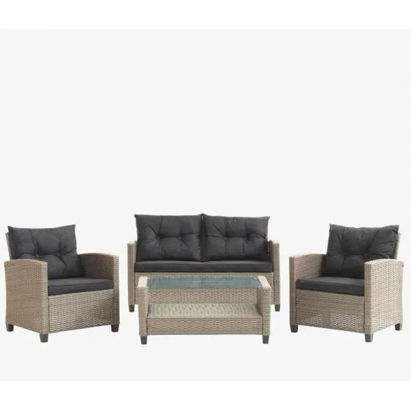 Комплект садовой мебели из искусственного ротанга AFM-805B Beige/Dark grey