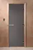 Дверь DoorWood Графит матовый для бани, 700 х 1900 мм, без порога, стекло серое матовое, коробка ольxа