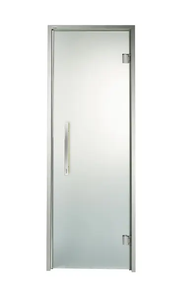Дверь GRANDIS GS 7x19 (680 х 1890 мм), стекло сатин, коробка алюминий, для бани и хамама